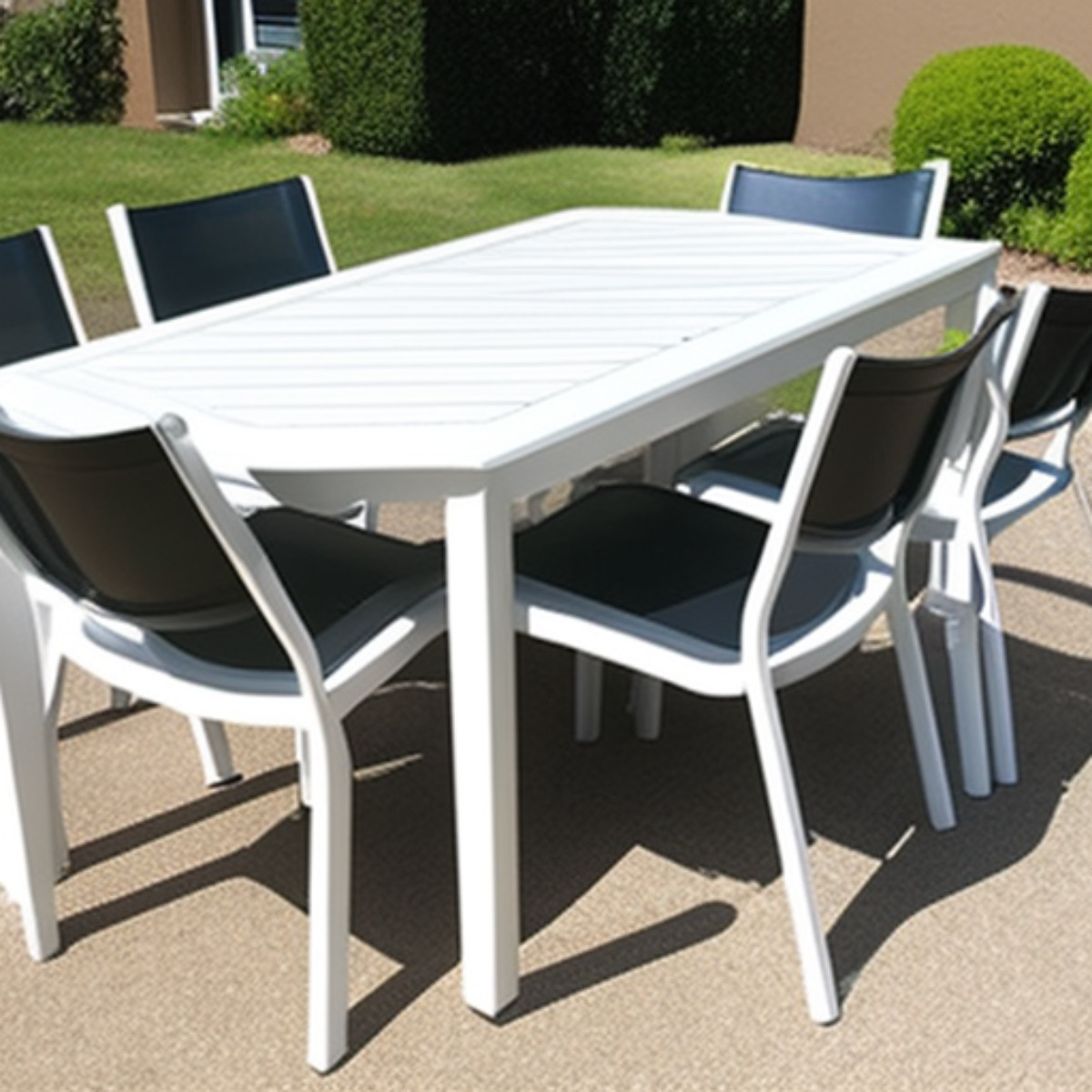 table et chaises en PVC