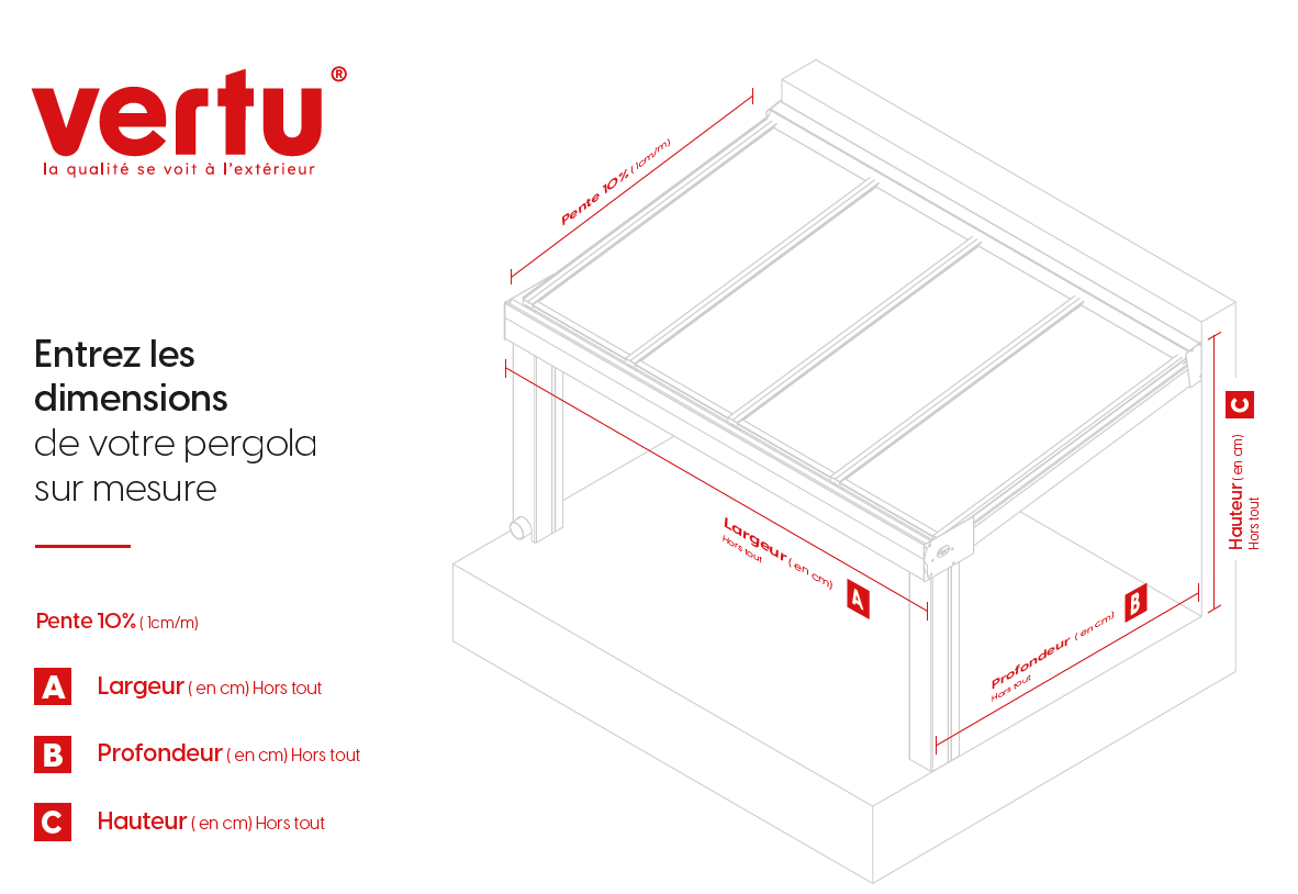 dimensions pergola vertu en kit